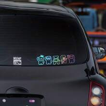 Funny Reflective Car Sticker Car Side Window Rear Windshield Decorative Waterproof Sticker Electric Motorcycle Notebook Sticker - 1 SET - View 3