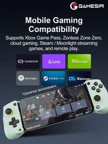 GameSir X5 Lite Controlador de juegos móvil para iPhone 15 16 17 Series, iOS, Android, Tablet, Longitud compatible 105-213mm, Joystick de efecto Hall, Liviano, Ergonómico, Gamepad para teléfono compatible con Xbox Game Pass, Zenless Zone Zero, Cloud Gaming, Steam/Moonlight Streaming Games, Remote Play, Wasabi - Wasabi - Ver 4