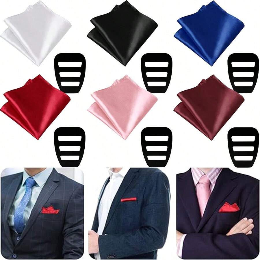Pocket Squares For Men Handkerchief With Pocket Square Holder Men Pocket Square For Jackets And Shirts, Enhancing Your Artistic Appeal - Multicolor - View 1