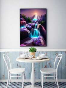 一套30x40厘米/11.8x15.7英寸DIY钻石画套装，无框，美丽风景，混合颜色，山水主题，四季皆宜，适合家居装饰，客厅、玄关、卧室等，精美艺术品。 - 無框 - 查看 4
