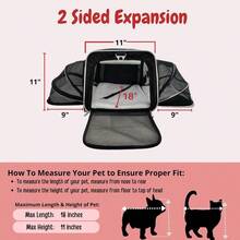 Trasportino Premium Espandibile per Animali Domestici con Ruote, Approvato dalle Compagnie Aeree - Trasportino Espandibile su Due Lati - Progettato per Cani e Gatti - Trasportino Extra Spazioso con Rivestimento Morbido! Grigio - nero - Visualizzare 4