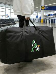 1个可折叠大容量足球主题旅行手提袋，适合世界杯球迷 - 黑色 - 查看 5