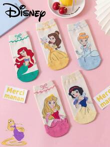 Disney 1/5/10 正品迪士尼袜子，可爱卡通图案儿童彩色中筒袜，时尚休闲透气学生袜，适合日常穿着、返校季、节日礼物 - 彩色 - 查看 10