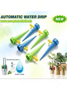 自动浇水器,盆栽植物自动浇水支架,室内外园艺滴灌系统。室内外均可完美使用,适用于户外花园,也可用于种植蔬菜、水果和各种植物。对于懒惰的植物爱好者来说,这绝对是必备之选,可以节省更多时间享受生活。它也是各种节日聚会的绝佳礼物之选,非常适合开学季,有助于保持宿舍植物的健康状态,并保持空气清新。家用 - 澆水 - 查看 3