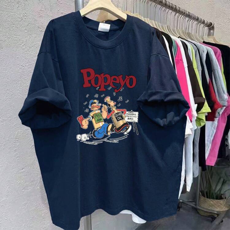Plus Size Women's Short Sleeve T-Shirt, Fashion Brand, Loose Fit Summer Casual Style. - màu đen - Xem 8