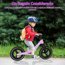 Bicicleta de Balance para Niños, Coche de Equilibrio Infantil con Pedales y Ruedas Neumáticas Amortiguadoras 12 Pulgadas, Asiento Ajustable y Manillar Completo, Edades de 2 a 5 Años - Rojo - Ver 7
