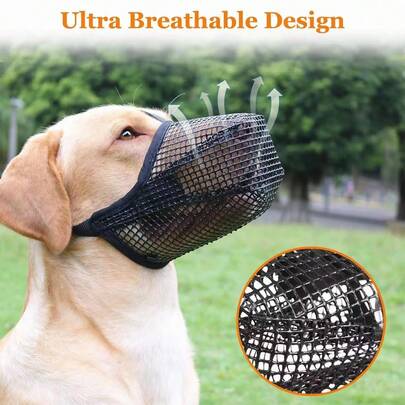 1pc Dog Muzzle, Soft Basket-Style Dog Muzzle,Soft Mesh Covered Muzzles For Small Medium Large Dogs, Biting, Chewing And Foraging Small Aggressive And Excitable Dogs Muzzle, Prevent Biting Chewing And Licking