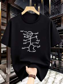 Camiseta unisex de manga corta, camiseta divertida para hombre con la frase "¡Ay!"Hombre de paloCamiseta-HumorísticoconAleatorioPaloFiguraImprimir,TranspirableCortoMangaRedondoCuelloTeeAdecuadoparaHumorAmantes&DoloridoCuerpo,InformalRopaparaFestividades,Regalos,Todos los díasUseplayerashombre, , , Dazymujer,romwehombres, bohochic,maestrasregalos,camisetaparaconjuntos de mujercon curvasparamu,y2k, - Negro - Ver 1