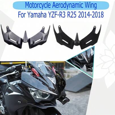 适用于 YZF R3/R25 (2014-2018) 的空气动力学前整流罩翼片 - 下翼罩和保护罩，运动扰流板升级，摩托车配件，易于安装，外观升级