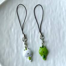 2 pièces Charms de téléphone mignons en forme de grenouille, accessoire de smartphone universel, décoration de grenouille de niche, petit pendentif de guérison minimaliste, convient pour porte-clés, décoration de sac - Multicolore - Voir 9