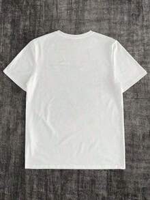 Camiseta de mujer con estampado de caballo de dibujos animados y cuello redondo, camisetas gráficas de mujer RLTT - Blanco - Ver 2