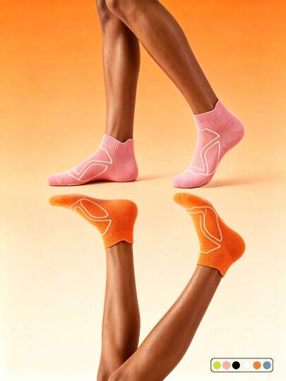 1/2/3/4/6 Pairs Women And Men Athletic Ankle Running Socks, Couple Sports Trainer Socks, Low Cut Tab Lightweight Thin Breathable Marathon Invisible Socks, Outdoor Sports Socks For Jogging, Tennis, Cycling, Gym And Golf, Idea For Summer/Autumn.