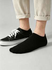 10 Pairs Unisex Soft & Comfortable Short Socks, Suitable For Daily Wear And Sports - Black and White - View 4