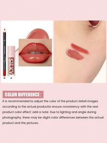 Pudaier 2-In-1 Lip Set: Nourishing Lip Liner Pencil And Lip Gloss | Waterproof & Long-Lasting, Shaping Lips, Universal Shades | Ideal Valentine's Day Gift - 09+08 - 查看 5