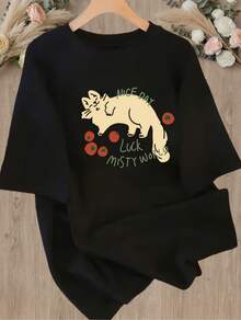 Camiseta de Manga Corta para Mujeres con Diseño y Estampado Únicos, Nuevo Estilo de Verano Holgado para 2025, Top Atractivo - Negro - Ver 9