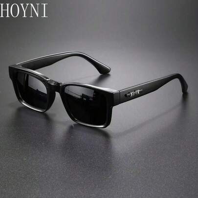  [HOYNI] Brand Retro Punk Fashion Glasses - Square Protective Frame, Unisex Outdoor Adventure And Casual Daily Style New Accessory