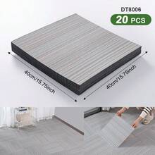 20pcs Peel And Stick Carpet Tiles - 30x30cm, Non-Slip Polyester Floor Puzzle, Suitable For Office, Bedroom And Home Decor - Easy Installation, Durable, Machine Washable - Multicolor - View 12