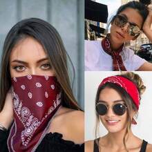 10/6 chiếc khăn bandana polyester họa tiết Paisley phong cách Hip-Hop, thích hợp cho hoạt động ngoài trời, đạp xe, dành cho nam và nữ, khăn vuông, khăn trùm đầu, khăn bandana lớn phong cách đường phố, hip-hop, kích thước 52*52CM. - Nhiều màu - Xem 3