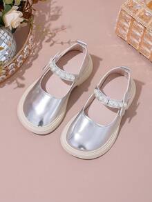 Girls' Flat Shoes New Fashion Minimalist Pearl Princess Shoes, Children Kids Shoes, Toddler Suitable For Spring & Autumn - Silver - View 5
