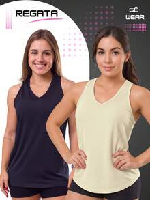 Women's Dry Racerback Tank Top, Plain, Fitness, Walking And Gym - Nude - View 6