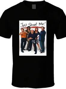 Camiseta unisex de la serie retro de TV "Just Shoot Me", suave, un artículo imprescindible de moda casual urbana, adecuada para todas las estaciones, versátil, asequible para el uso diario y un regalo de Navidad perfecto para fans y amigos.ropa de calor mujer maija maija mujer luargla deeka ontre mujer premium ontre  mujer blusa casual mujer blusas casuales para dama - Negro - Ver 6
