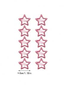 10pcs Colorful Glowing Star Hair Clips, Luminous Hair Accessories, Fluorescent Bangs Clips, Fun Hair Clips Set For Concert Support - Multicolor - View 2