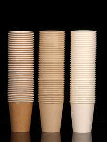 50 piezas/Paquete Vasos de papel blanco grueso, vasos de papel para café, té con leche y café, vasos de papel hechos a mano de colores, vasos de papel aislados de doble capa para café y té con leche, adecuados para festivales, fiestas, oficina, picnics, viajes y otras ocasiones, 1 paquete - Multicolor - Ver 4
