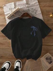 'The King's Daughter' Graphic T-Shirt, Women's Faith Clothing With Biblical Aesthetics, Casual Short Sleeve T-Shirt With Round Neck And Printed Text On The Back - 白色 - 查看 9