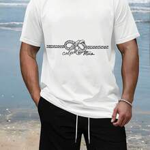 Men's Retro-Style Casual Summer Two-Piece Set With Exquisite Scroll Decoration, Lightweight And Breathable Fabric - 綠色 - 查看 3