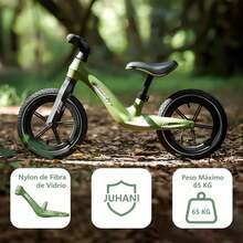 JUHANI Bicicleta de Equilibrio de 12 Pulgadas para Niños y Niñas de 2, 3, 4, 5 y 6 años con Cuadro de Nylon Ligero, Bicicleta de Entrenamiento sin Pedales para Niños. - verde oscuro - Ver 8