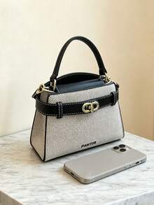 Elegant And Fashionable New Spring/Summer Stone Texture Handbag, Exquisite Retro Style, Paired With Scarf Shoulder Bag, Compact And Refined, High-Quality, Suitable For Dates, Dining, Shopping, And Photography - Black - View 4