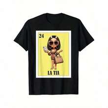 Diseños mexicanos divertidos para la familia, diseño mexicano divertido para la tía, versión Fresa, camiseta La Tia - Negro - Ver 7