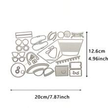 1 khuôn cắt kim loại, dòng sản phẩm vali du lịch, thích hợp cho việc tự làm sổ lưu niệm, thiệp chúc mừng và đồ thủ công bằng giấy. - LG23-5533 - Xem 13