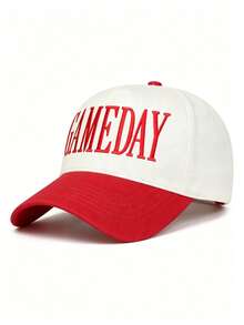 1顶女士“GAMEDAY”刺绣可调节棒球帽，卡车帽，男女通用遮阳帽，适合户外活动，时尚配饰，节日礼物，春夏日常佩戴、旅行、海滩的理想之选 - 棒球帽 - 查看 3