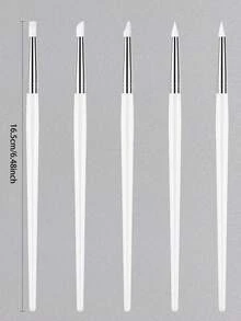 Bộ 5 cọ vẽ móng nghệ thuật, trang bị đầu cọ silicon, thích hợp cho việc tạo hình hoa acrylic, chạm khắc, dập nổi, tạo hình rỗng, chấm bi và các dụng cụ nghệ thuật vẽ móng khác, đáp ứng nhiều nhu cầu sáng tạo móng tay khác nhau. - Bút dập nổi - Xem 9