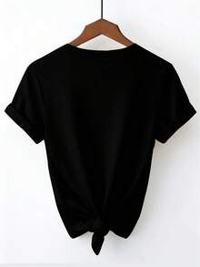 2026 Nueva Serie de Frutas Frescas, Estampado de Limones Cítricos a Rayas, Estilo Casual, Moda Vintage, Estilo Deportivo de Ocio para Primavera Verano, Camiseta de Manga Corta con Cuello Redondo Suave y Cómoda, Disponible en Tallas S-XXL - Negro - Ver 2