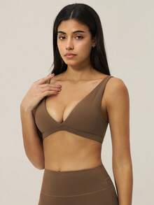 TimeOff 1 chiếc áo tank top thể thao thường ngày thoải mái cổ chữ V hở lưng dành cho nữ - màu nâu - Xem 6