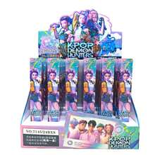 Bộ 6 bút bi gel K-Pop có thể thu gọn, bút viết chủ đề Anime, mực đen 0.5mm dành cho học sinh và thanh thiếu niên. - Nhiều màu - Xem 2