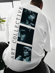 Camiseta de moda con estampado para hombre - Blanco - Ver 1