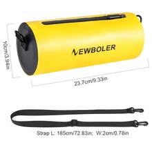 NEWBOLER 户外防水袋 2.5L 大容量 PVC 手提包 游泳包 沙滩包 多功能户外水上运动包 单肩斜挎包 - 彩色 - 查看 11