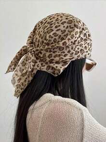 1pc Fashionable New Liquid Silver Color Bandana, Casual Street Style Square Scarf - 多色 2 - 查看 6