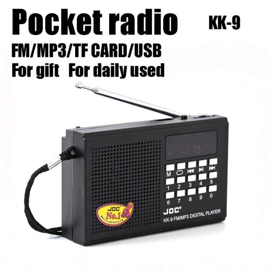 Radio portabel ringkas, dilengkapi berbagai pilihan pemutaran, jack headphone, mendukung FM, MP3, kartu TF, dan USB. Dengan daya tahan baterai yang lama, ideal untuk berkemah di luar ruangan dan acara kumpul-kumpul di rumah. - View 1