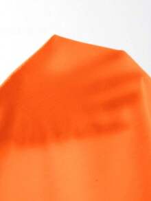 vestido mini de primavera/verano sexy con espalda descubierta, unicolor, cuello halter profundo con drapeado asimétrico y volantes en el bajo - Naranja - Ver 8