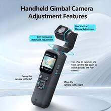 Portable Handheld 4K HD Action Camera With Smart Gimbal Stabilizer, Fast Autofocus & Tracking, Compatible With Tripod, Suitable For Video Recording, Drone Photography, Home Use, Travel Shooting, Live Streaming, Face/Object Tracking, And SD Card Recording - View 4