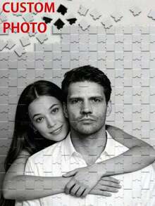 1pc Customized Photo Puzzle, Black And White Style, Personalized Puzzle, 300/500/1000 Pieces Available, Custom Photo Puzzle, Adult Customized Puzzle, Photo Puzzle, Family Memories, Family Portrait,, Parents, Girlfriend, Couples, Wife, Puzzle Enthusiasts, Mother's Day, Father's Day, Family, Anniversary, Wedding ,Forever Love, Date Night - Couple Style - View 2
