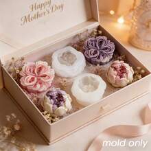 Small Double-Petal Peony Silicone Mold, 3D Realistic Flower Shape With Rich Details, Soft And Durable Mold Resistant To Deformation, Multi-Purpose, Suitable For Making Candles, Soaps, Plaster, Resin Crafts - One Size - View 4