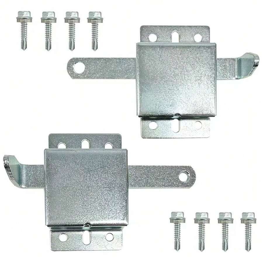 2 pièces Loquet de verrouillage, Loquet de porte de garage, Serrure de poignée de porte, Serrure de porte à bascule, Nouvelle serrure de levier de style chinois, Convient à la plupart des portes de garage - A - Voir 1