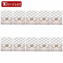 1 buah/4 buah/6 buah/10 buah Sarung Kursi Mewah Motif Pita Kotak-kotak Krem, Pelindung Kursi Kain Mewah Pendek yang Dapat Dilepas, Penutup Sandaran, Cocok untuk Semua Musim, Dekorasi Liburan, untuk Ruang Makan, Ruang Tamu, Kantor, Hotel dan Rumah - MultiWarna - View 14