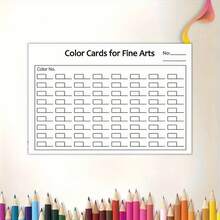 Artist Coloring Cards - Double-Sided Matte Surface, Suitable For Watercolor, Marker, Colored Pencil - Pre-Colored Areas - Ideal For Art Students, Portfolio Development, Classroom Practice - Painting Practice Paper And Project Material Organizer, Clear Layout, Sturdy Cardstock, Creative Professionals - A - View 7