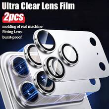 CASECOPS 2pcs Camera Lens Protector Film, Silver (Original Color), High Definition Quality, Anti-Drop Anti-Scratch, Suitable For IPhone 17 Pro/17 Pro Max - Silver - View 5